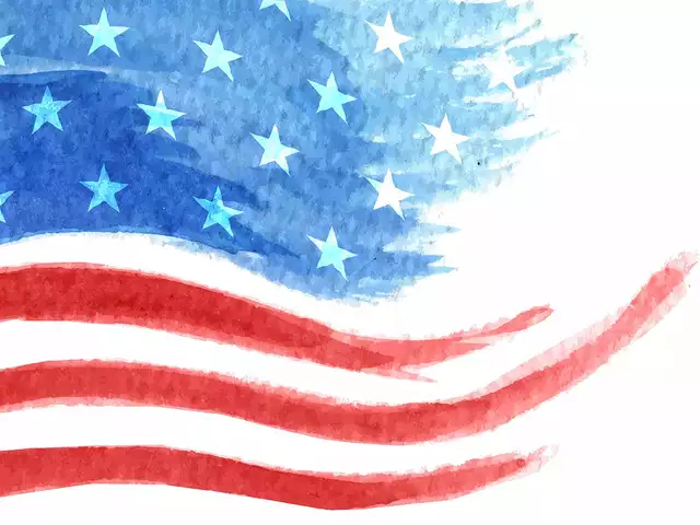 Нарисованный акварелью флаг США