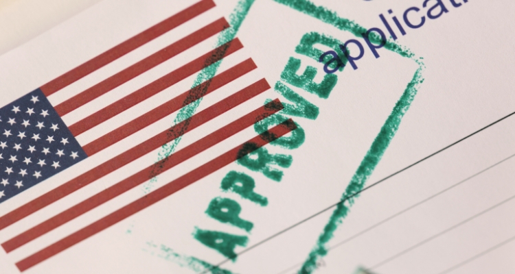 Штамп Одобрено на анкете на получение визы в США