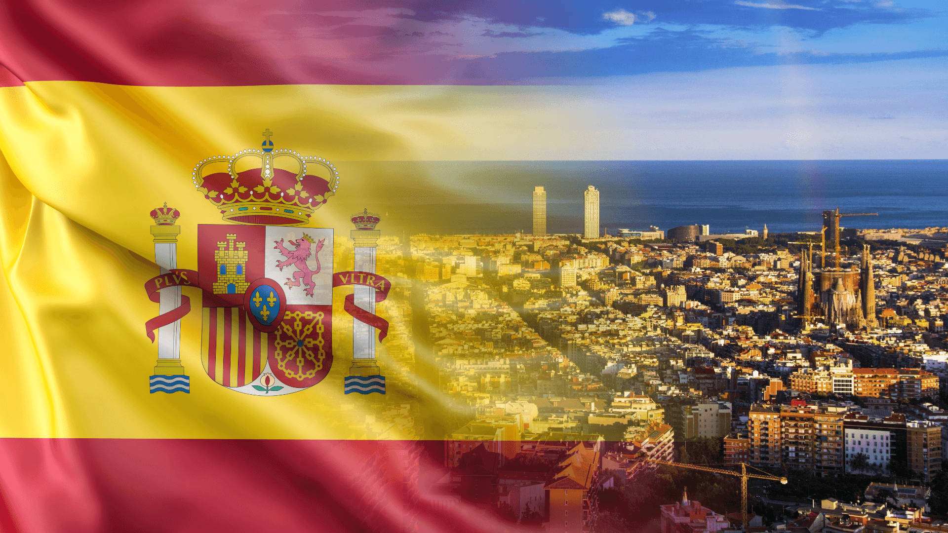 Флаг и виды Испании
