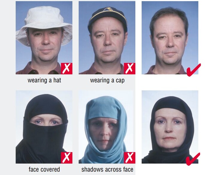 Примеры правильных и неправильных фото в головном уборе