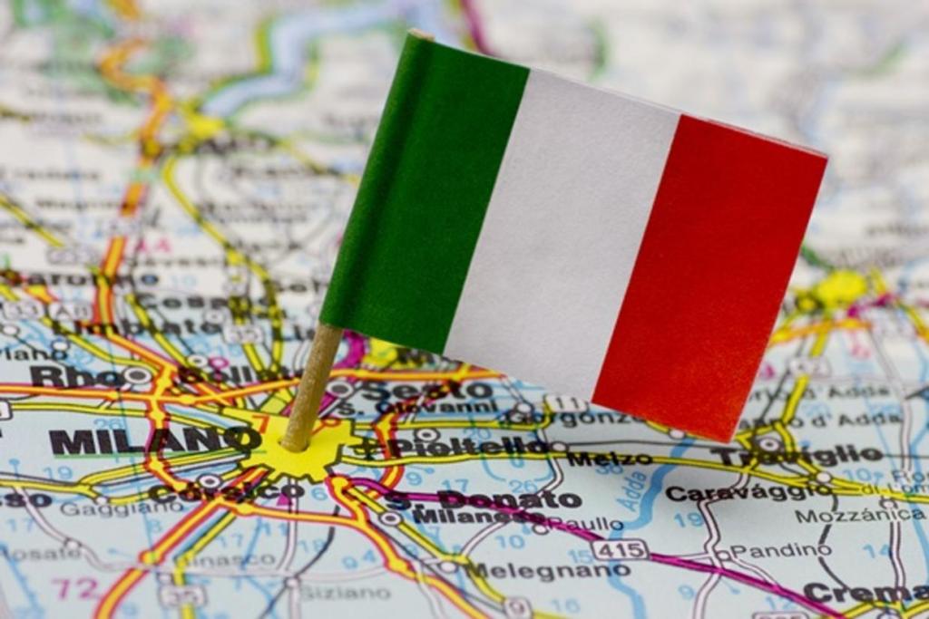 Флажок Италии на карте